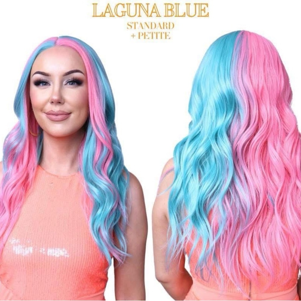 Chelsey Smith Crowns - Laguna Blue Lace Front Split Dye T-Part Synthic Wig